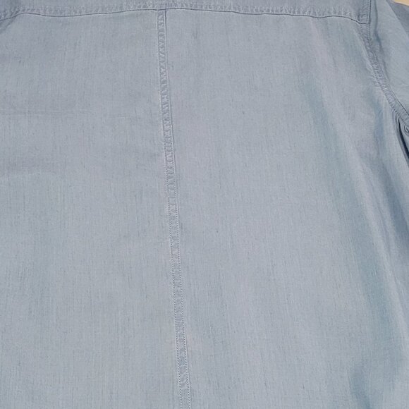 Crown & Ivy Blue Chambray Tencel Long Sleeve Button Up Blouse Size Medium NWT - Picture 7 of 12